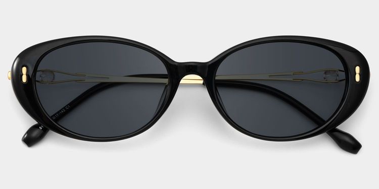 Blaire Black Oval Sunglasses