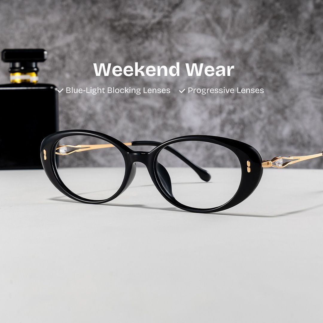 Blaire Black Frame Glasses with Oval Frame Online | ZEELOOL