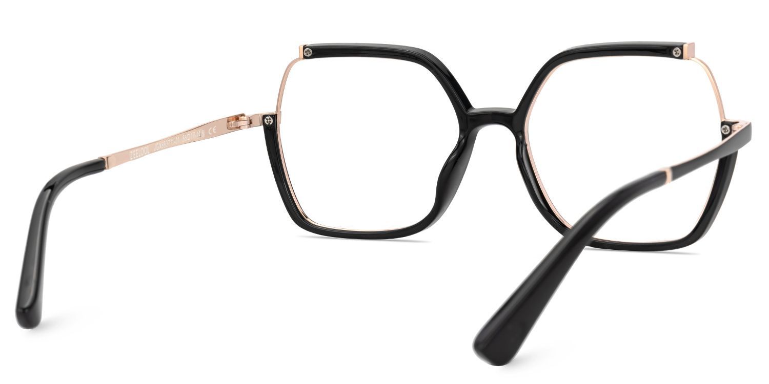 Alexia Mixed-Materials Square Black Frame Glasses | Zeelool4