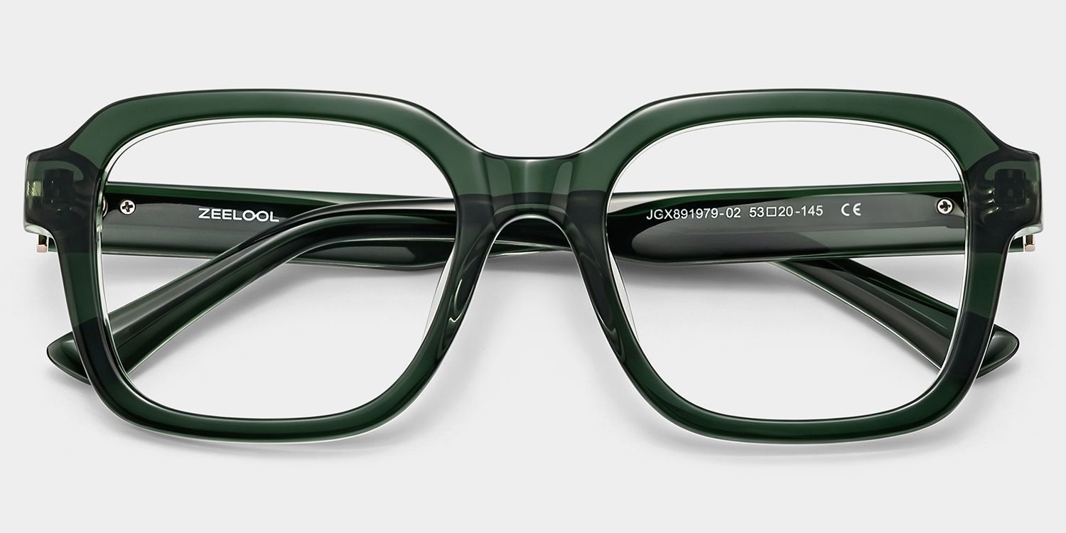 Parker Green Square Eyeglass Frames for Women | ZEELOOL2