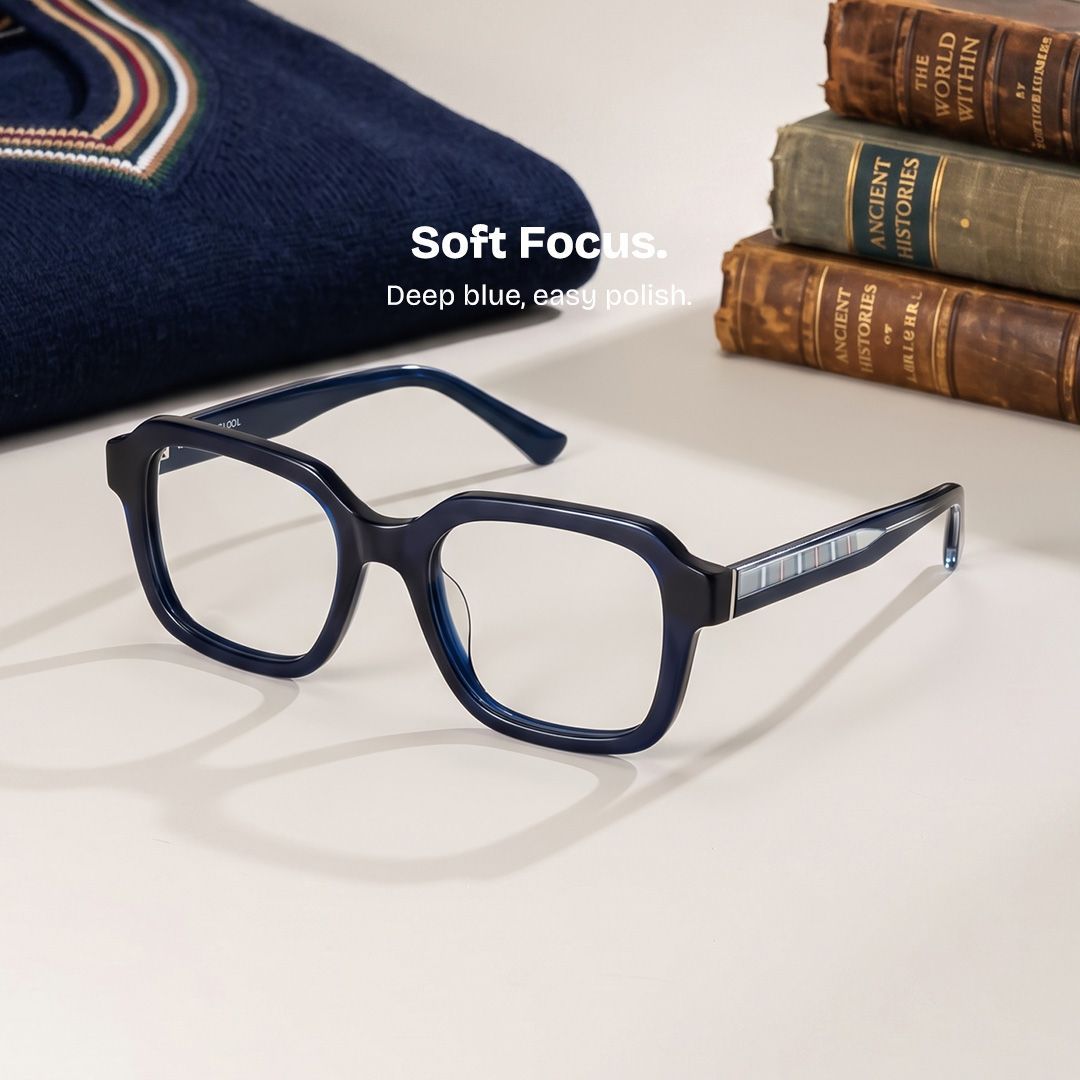 Parker Blue Square Frame Glasses for Women | ZEELOOL0