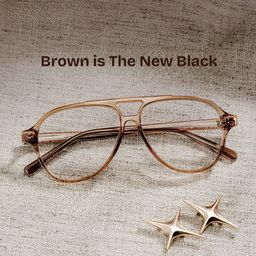 Drew Clear Brown Aviator Glasses0
