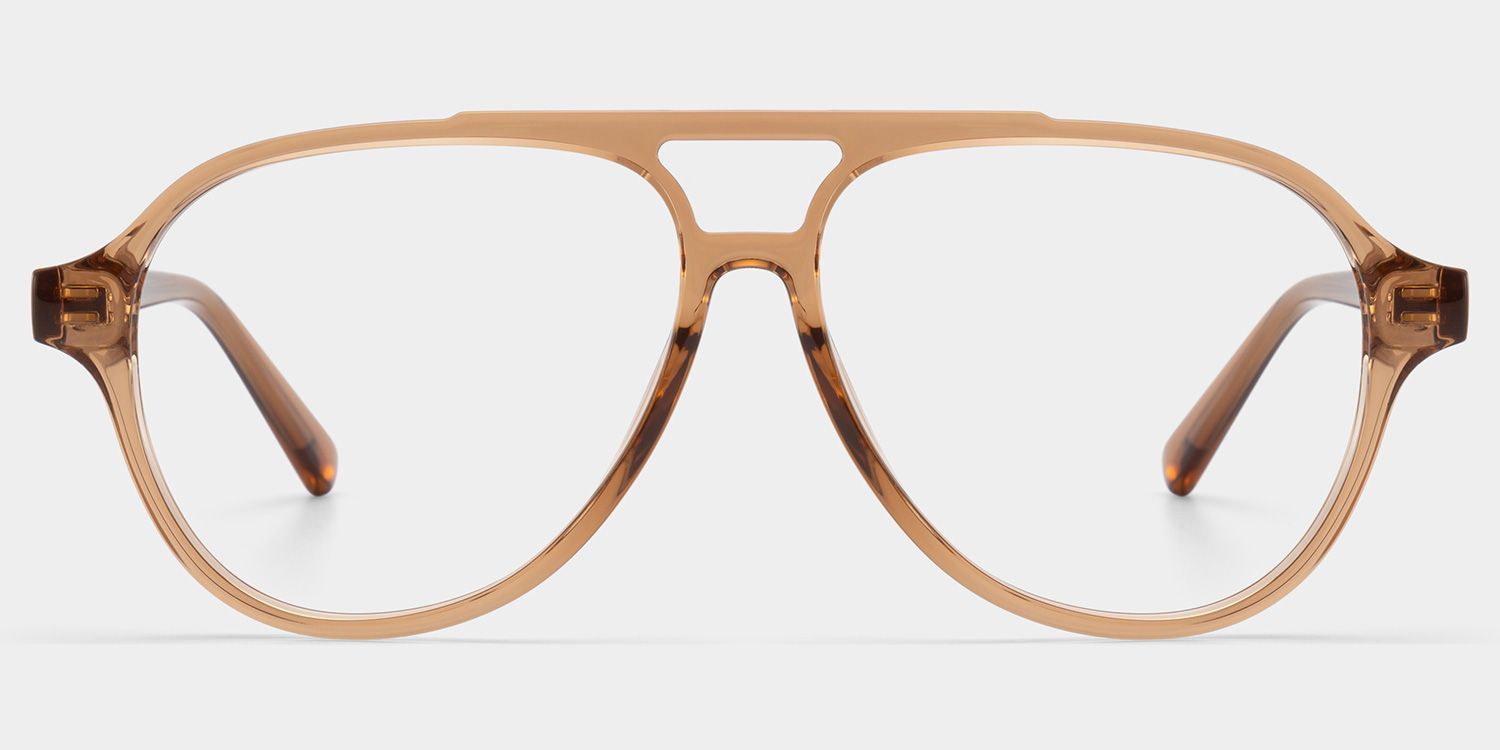 Drew Tan Clear Brown Aviator Glasses for the Female | ZEELOOL1