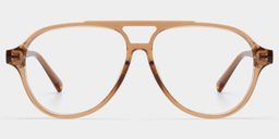 Drew Clear Brown Aviator Glasses1
