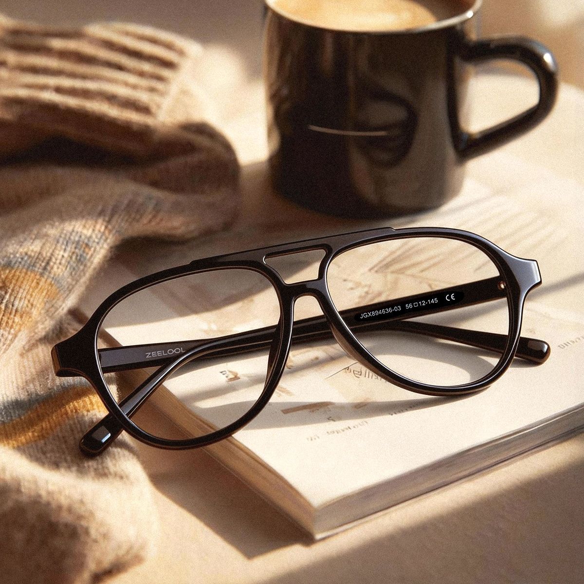 Drew Dark Brown Aviator Glasses for the Female | ZEELOOL0