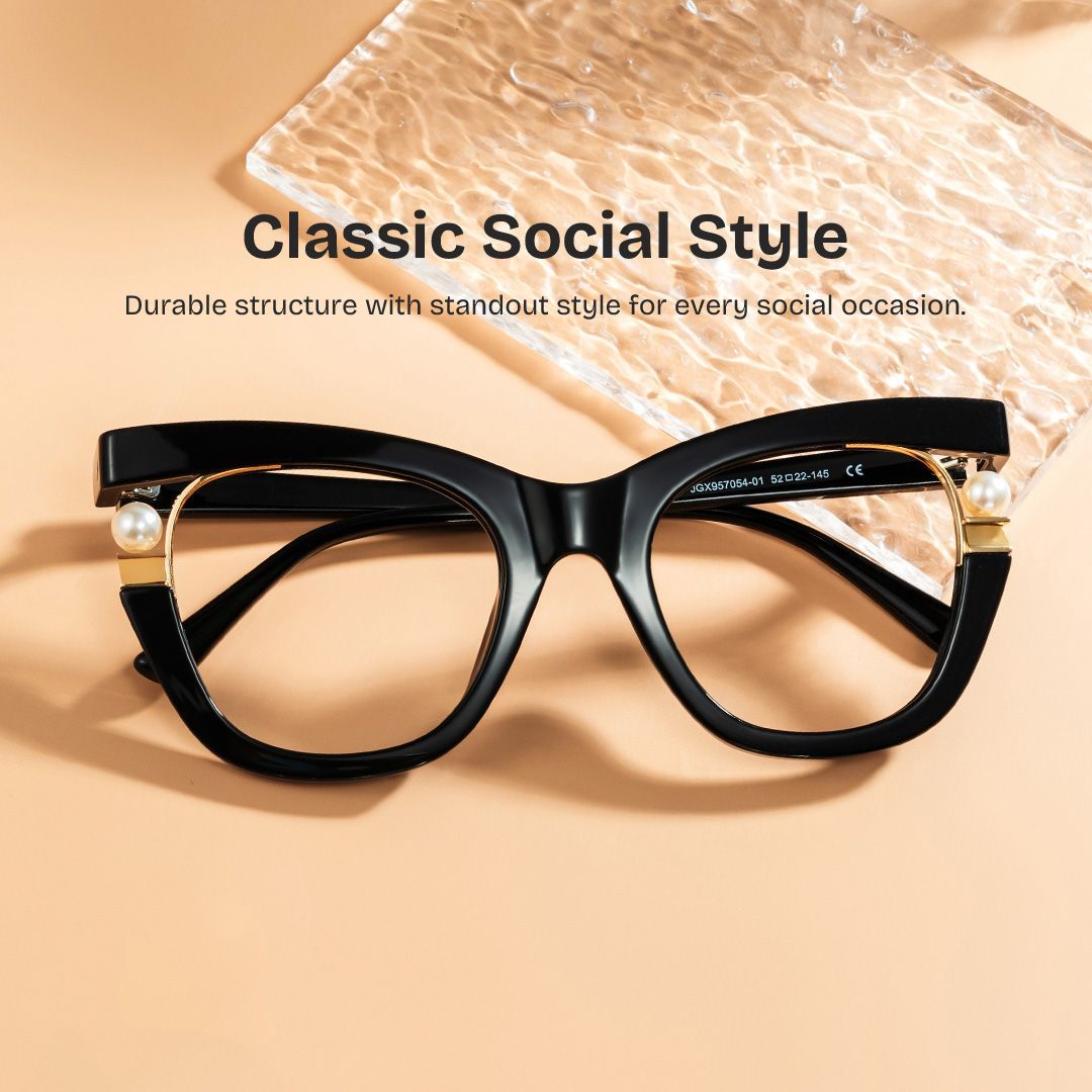 Pearl - Cat Eye Glasses with Pearls0