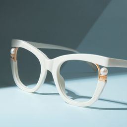 Pearl Cateye White Glasses0