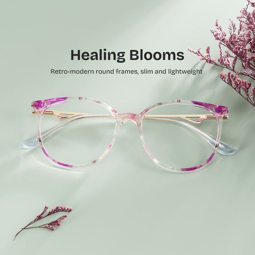 Chanty Purple Round Glasses