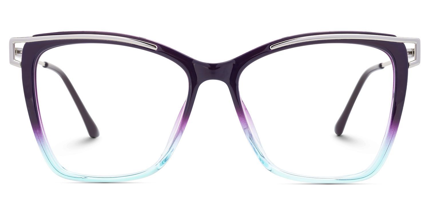 Square Krystle Purple-Blue Eyeglass Frame | ZEELOOL1