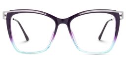 Krystle Square Purple-Blue Glasses1