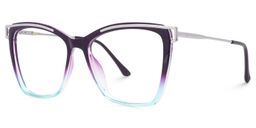 Krystle Square Purple-Blue Glasses2