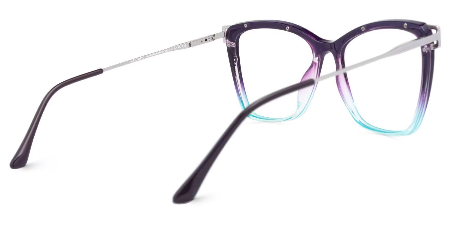 Square Krystle Purple-Blue Eyeglass Frame | ZEELOOL4
