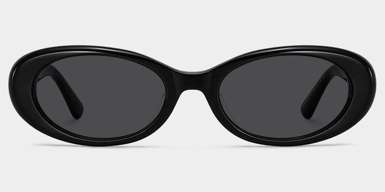 The 90s Black Oval Sunglasses