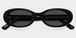 The 90s Black Oval Sunglasses2