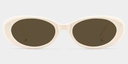 The 90s White Oval Sunglasses1