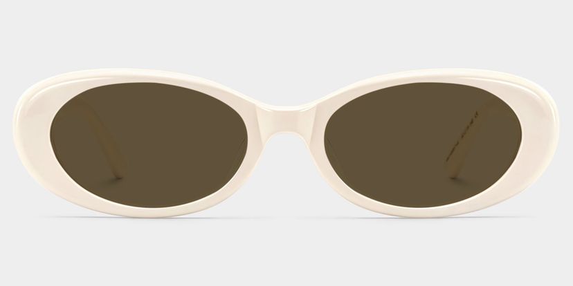 The 90s White Oval Sunglasses