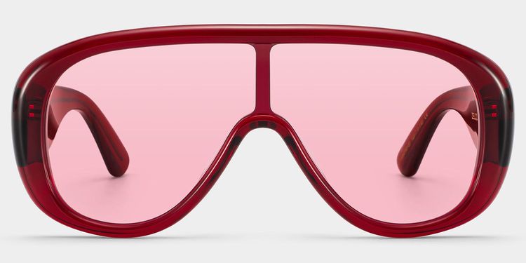 The Shield Red Aviator Sunglasses