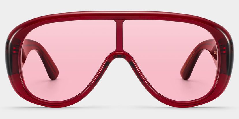 The Shield Red Aviator Sunglasses