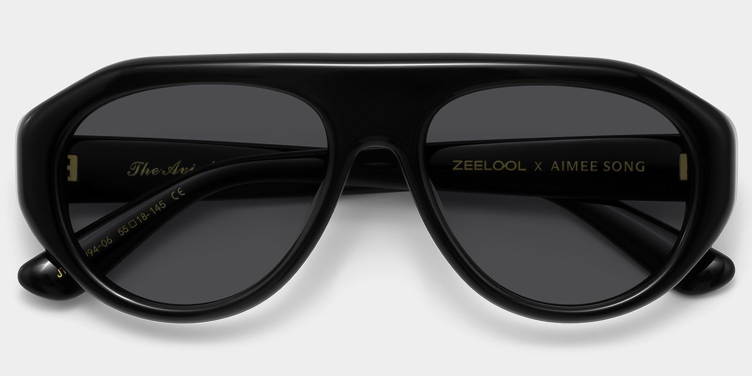 ZEELOOL x Aimee Song The Aviator Black Sunglasses2