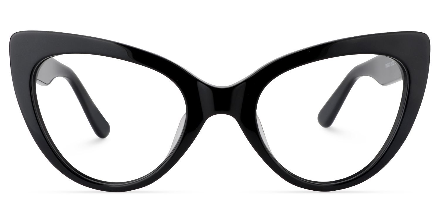 Claudette Cat Eye Pure Black Frame Glasses | Zeelool0