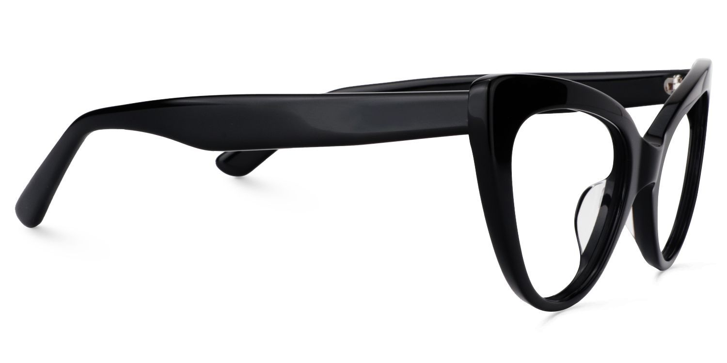 Claudette Cat Eye Pure Black Frame Glasses | Zeelool3