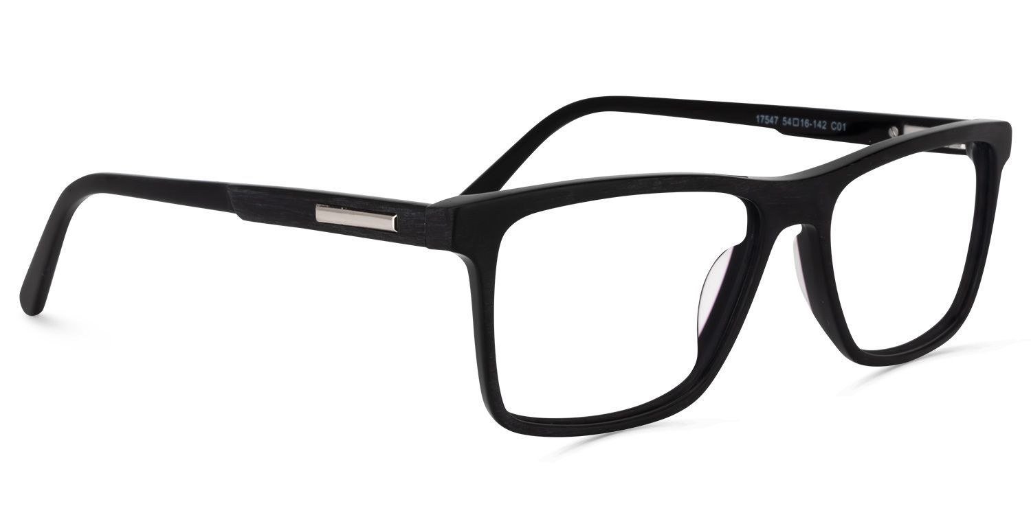 Daniel Rectangle Black Glasses | Zeelool Glasses3