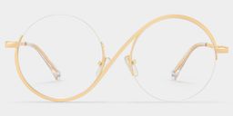 Flozif Round Gold Glasses0