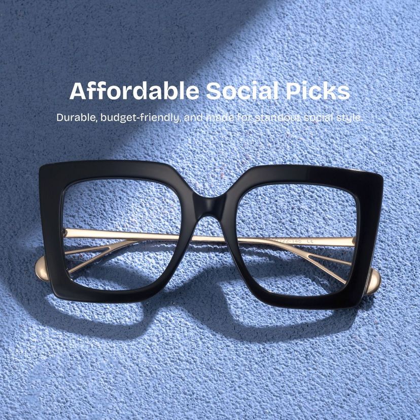 Qatar Square Black Glasses