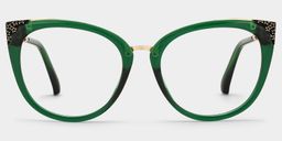 Dalton Cat Eye Dark Green Glasses1