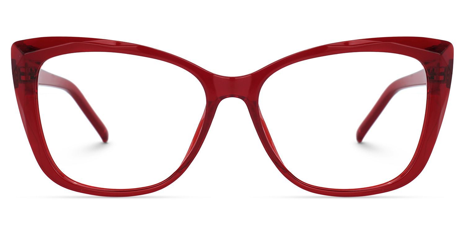 Farris Red Cat-Eye Frame Glasses for Women | ZEELOOL1