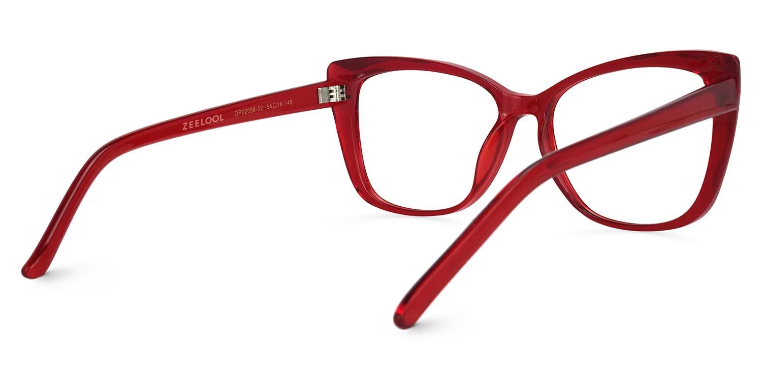 Farris Red Cat-Eye Frame Glasses for Women | ZEELOOL4