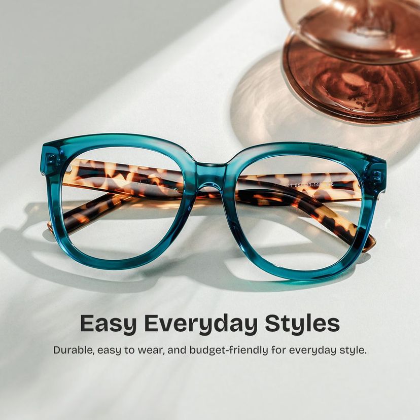Harrell Square Dark-Green Glasses