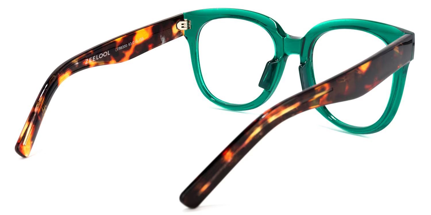 Harrell Square Dark-Green Eyeglass Frames | ZEELOOL6