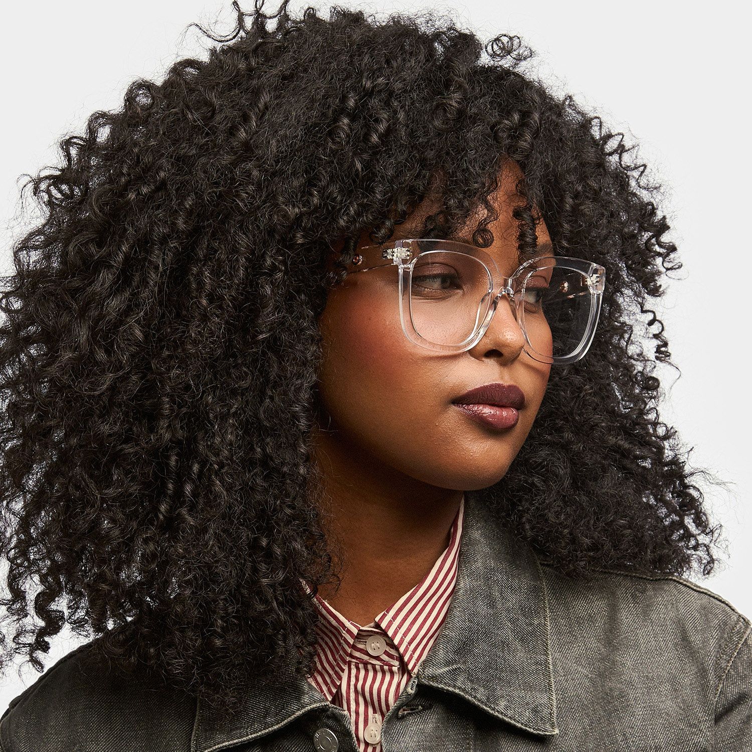 Ebony Square Clear Clear Frame Glasses | Zeelool1