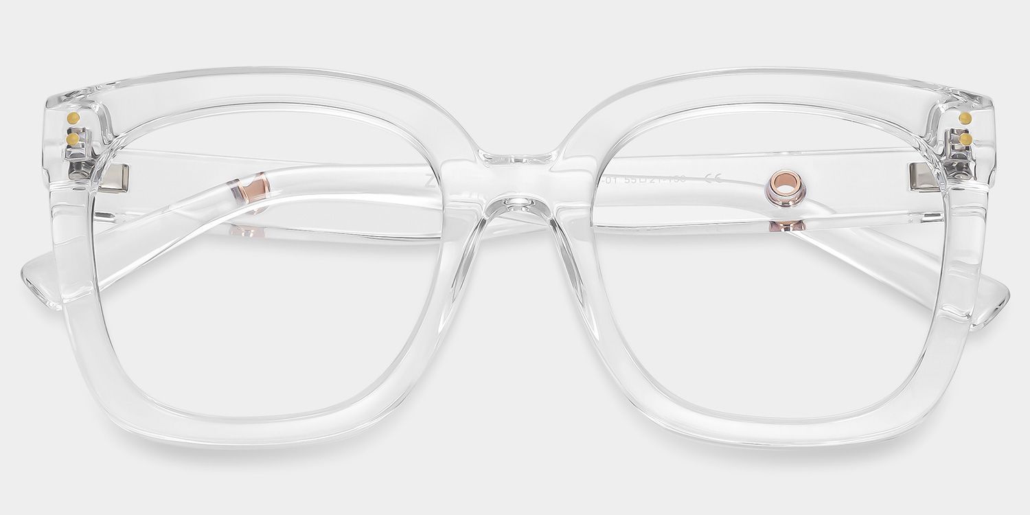 Ebony Square Clear Clear Frame Glasses | Zeelool3