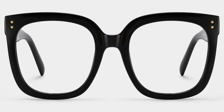 Ebony Black Square Glasses