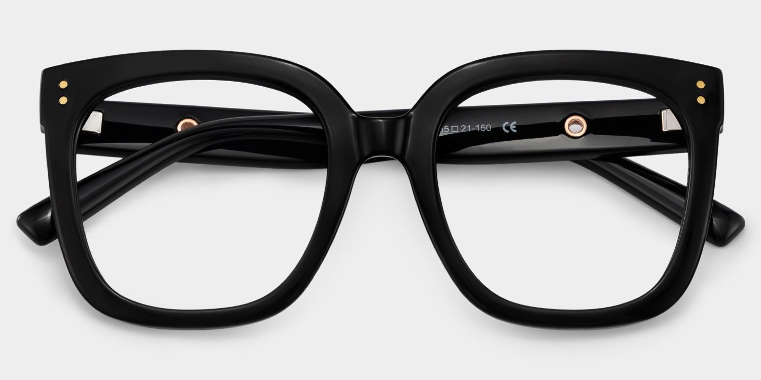 Ebony Square Black Glasses and Eyeglasses2