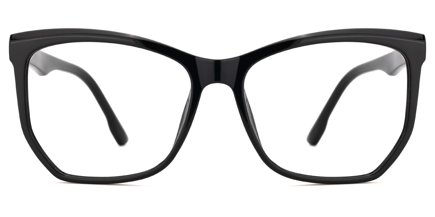 Libby Geometric Black Eyeglasses with Smooth Frames0