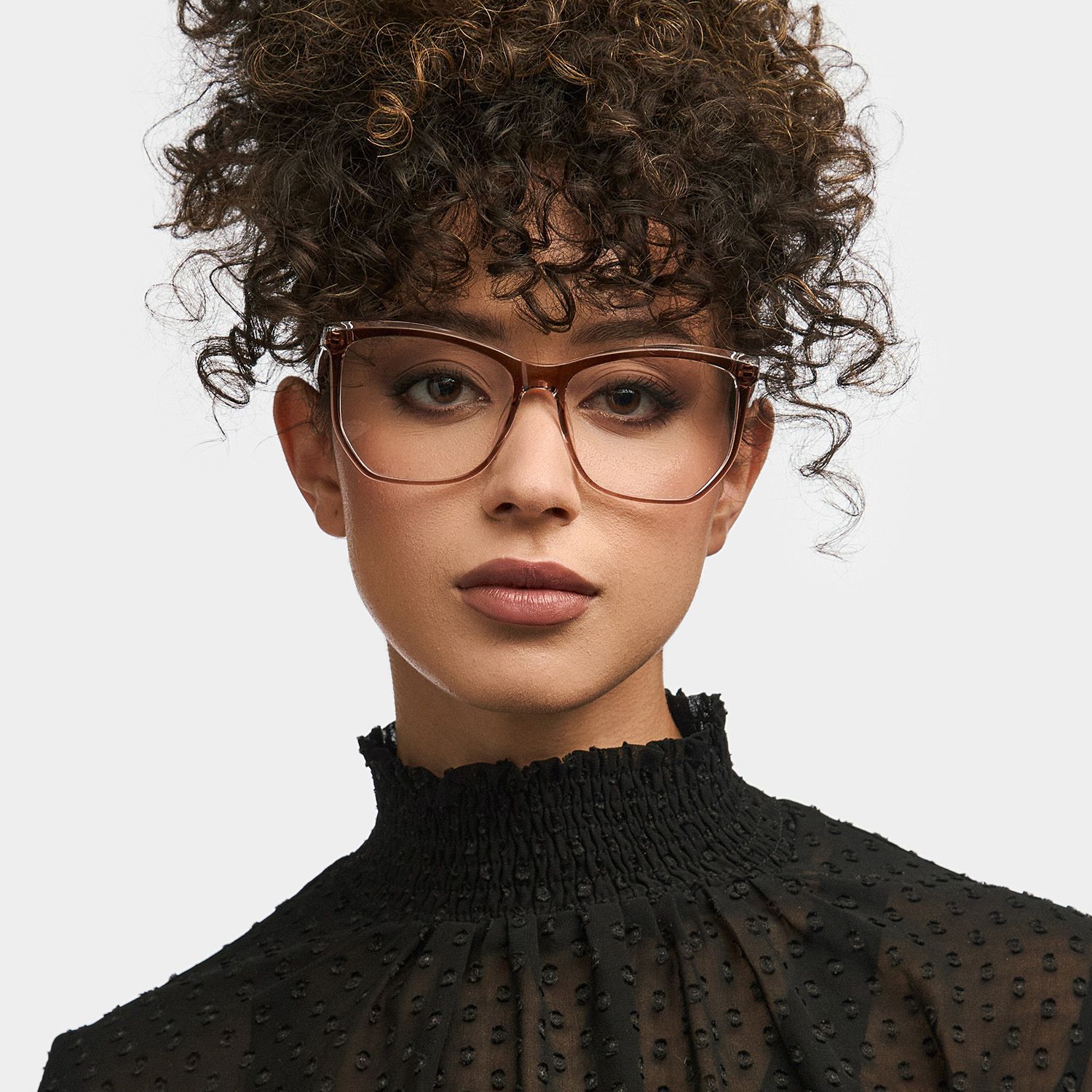 Libby Geometric Brown Thin Frame Glasses for Women | ZEELOOL0