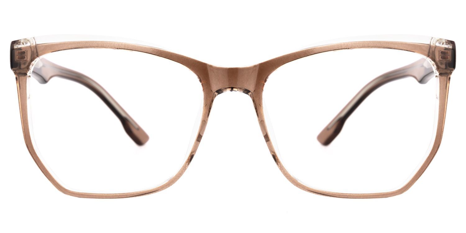 Libby Geometric Brown Thin Frame Glasses for Women | ZEELOOL2