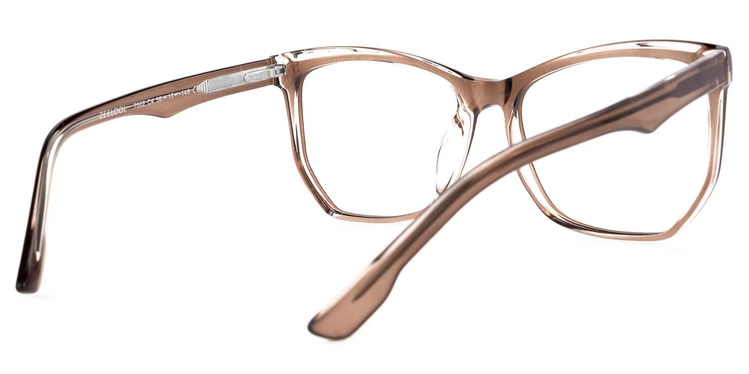 Libby Geometric Brown Thin Frame Glasses for Women | ZEELOOL5