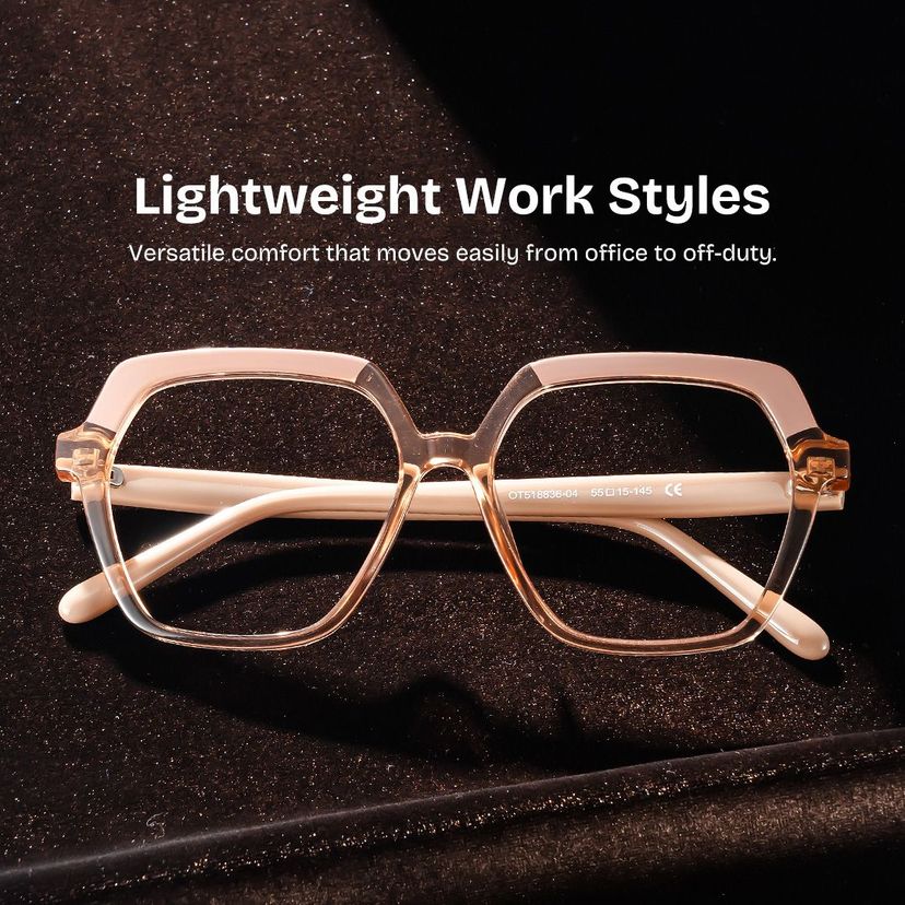 Norah Geometric Beige Glasses