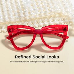 Yaser Cateye Red Glasses0