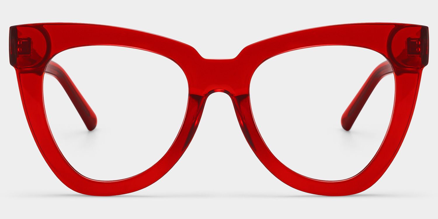 Yaser Cat-eye Red Eyeglasses and Acetate Frames | ZEELOOL1