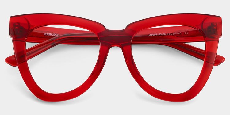 Yaser Red Cat eye Glasses