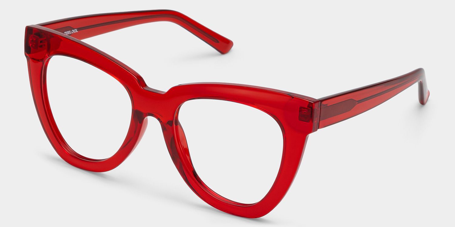 Yaser Cat-eye Red Eyeglasses and Acetate Frames | ZEELOOL3