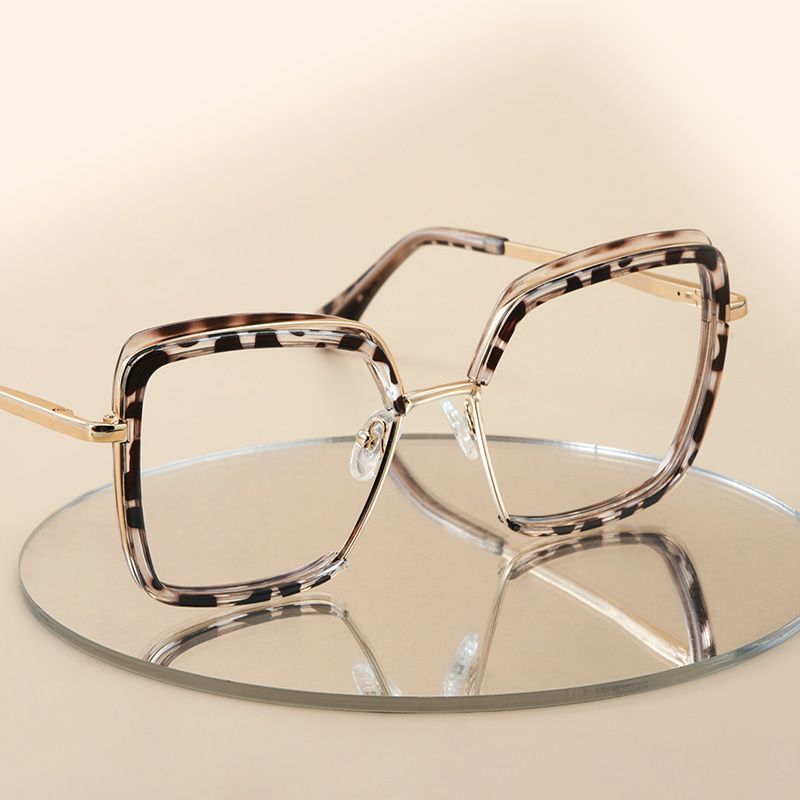 Cordaro Square Clear Tortoise Shell Glasses with Nose Pads