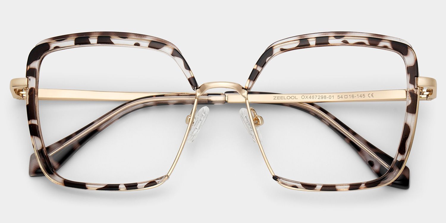 Cordaro Square Clear Tortoise Shell Glasses with Nose Pads