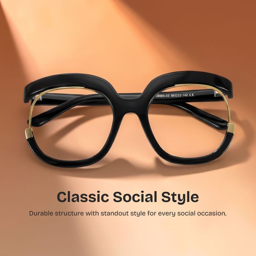 Darice Round Black Glasses