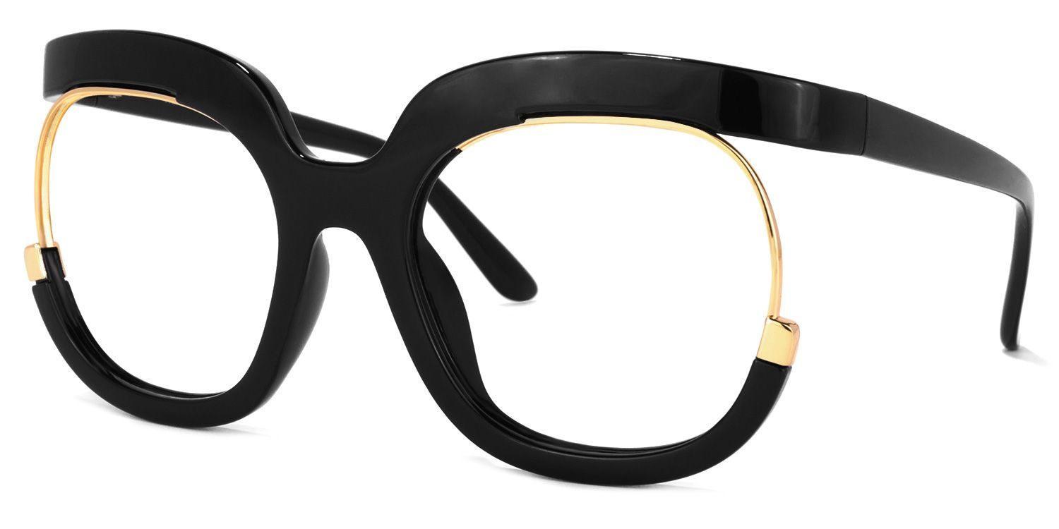 Darice Thick Round Black Frame Glasses | Zeelool2